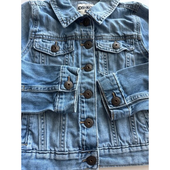 Oshkosh B'gosh Jean Jacket Button Up Cotton Vintage Light Denim Unlined Size 6X - Picture 6 of 7